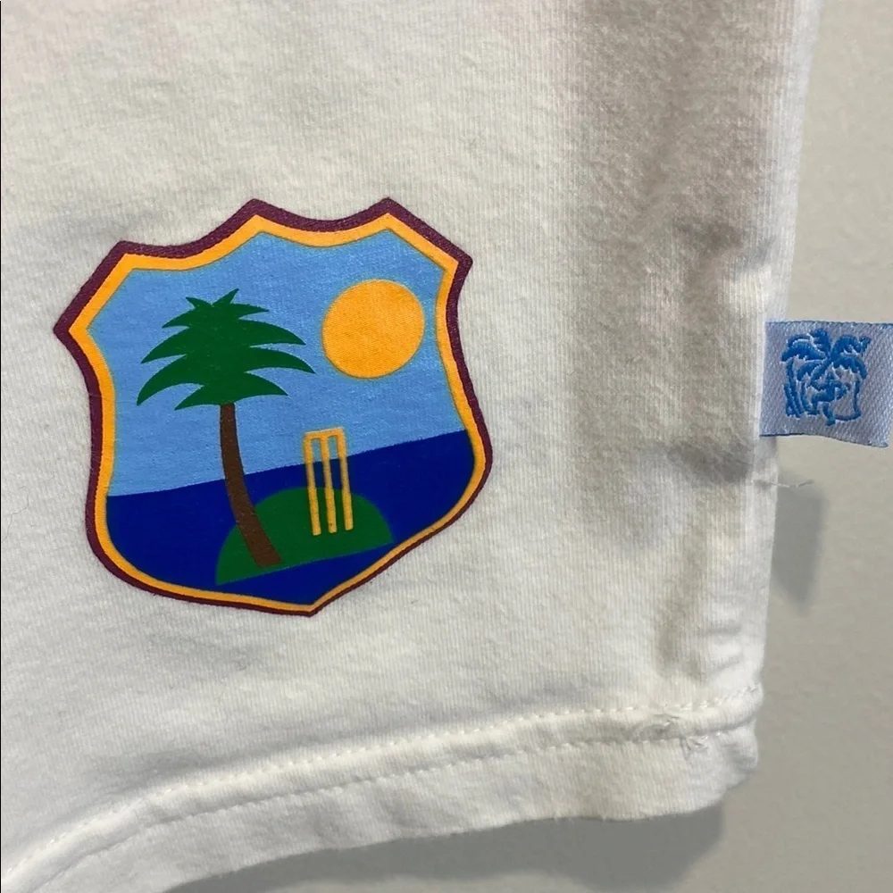 Vintage 2007 ICC Cricket World Cup West Indies Crop Tee Gold Trim Size M